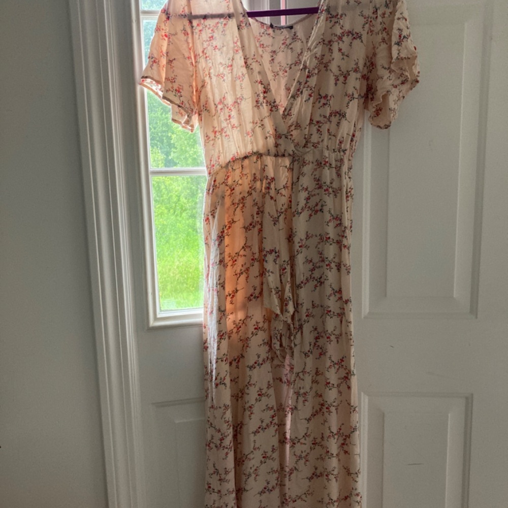 Angie Large Romantic Floral Romper With Shorts/Dress In Back - Picture 4 of 7